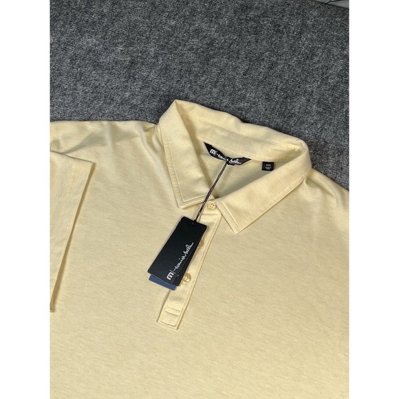 Travis Mathew The Zinna NL Golf Polo Shirt Men 3XL Pale Banana Pima Blend New - Picture 1 of 11